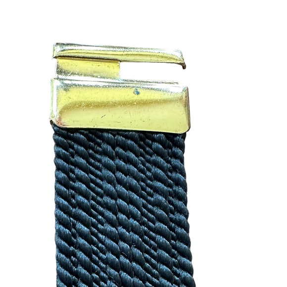 Unique Vintage Belt- West Germany Gutos Belt  Black and Gold with Metallic Cat - Picture 5 of 12